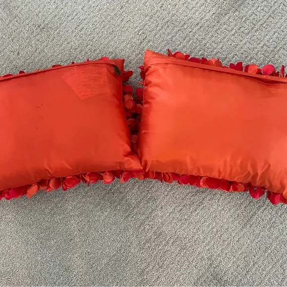Vibrant Orange Vintage Decorative Pillows - Picture 2 of 2